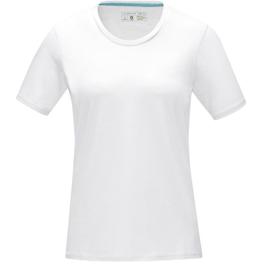 ein weißes t-shirt mit blauem streifen Azurite T-Shirt aus Bio-Baumwolle für Damen (Bild 1)