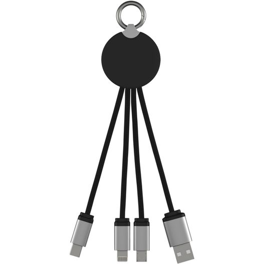 ein paar schwarze und silberne kabel miteinander verbunden SCX.design C16 Kabel mit Leuchtlogo (Bild 1)