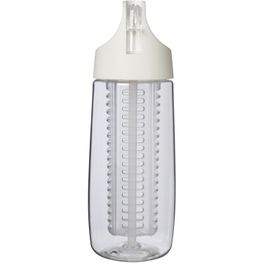 HydroFruit 700 ml Sportflasche aus recyceltem Kunststoff mit Klappdeckel und Trinkhalm