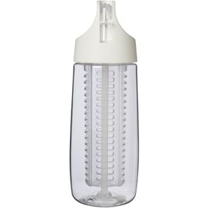 HydroFruit 700 ml Sportflasche aus recyceltem Kunststoff mit Klappdeckel und Trinkhalm