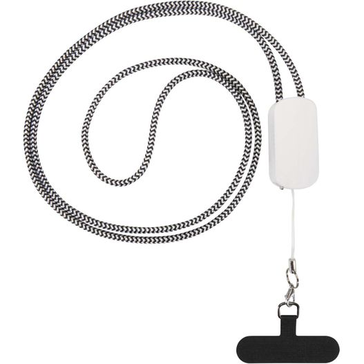 Anser Smartphone Lanyard aus recyceltem Kunststoff mit 27 W 5-in-1 integriertem Kabel (Bild 1)