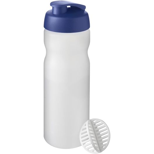 eine weiße und blaue sportflasche mit kunststoffdeckel Baseline Plus 650 ml Shakerflasche (Bild 1)