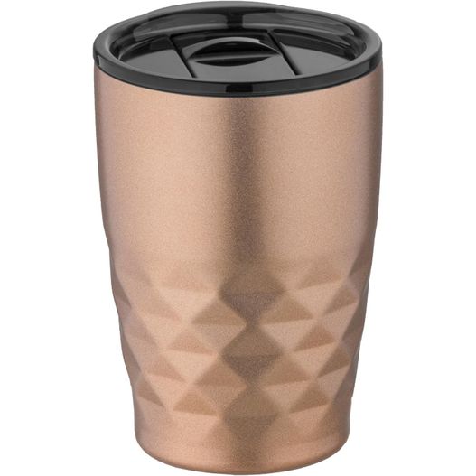 der kupferbecher ist mit einem schwarzen deckel dargestellt Geo 350 ml Kupfer-Vakuum Isolierbecher (Bild 1)