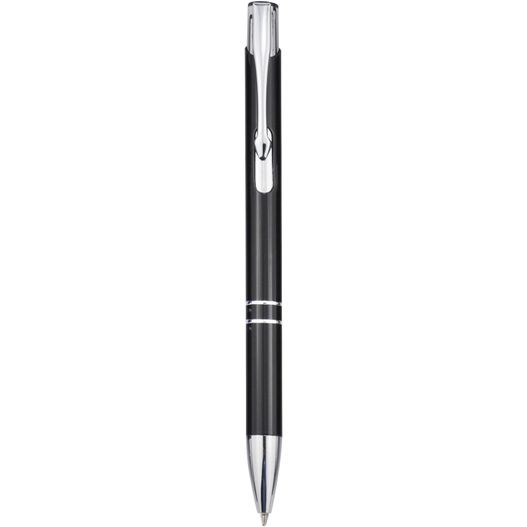 ein stift mit schwarzem körper und silber Moneta Kugelschreiber aus recyceltem Aluminium (schwarze Mine) (Bild 1)