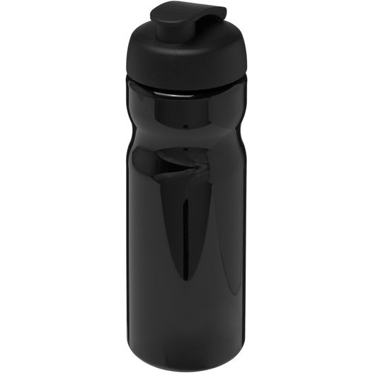 eine schwarze wasserflasche mit schwarzem deckel H2O Active® Base 650 ml Sportflasche mit Klappdeckel (Bild 1)