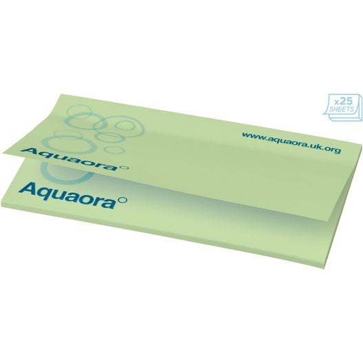 ein grünes klebriges pad mit einem logo darauf Sticky-Mate® Haftnotizen 127 x 75 mm (Bild 1)