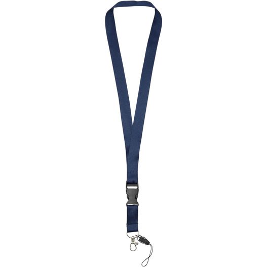 ein lanyard mit einem metallverschluss und einem blauen lanyard Sagan Lanyard mit abnehmbarer Schnalle und Handyband (Bild 1)