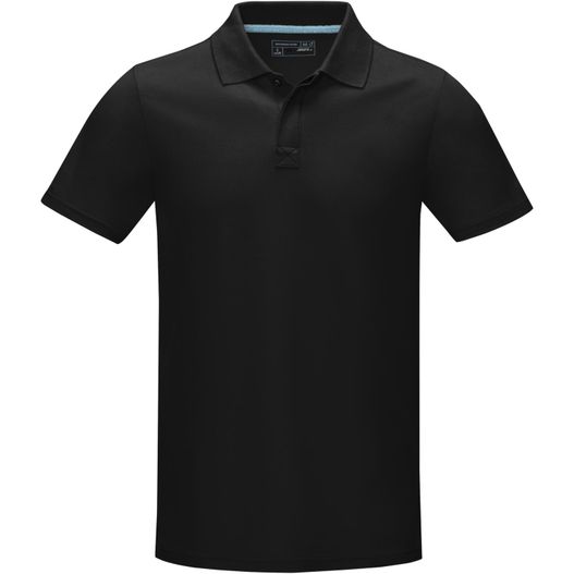 ein schwarzes poloshirt mit blauem kragen Graphite Poloshirt aus Bio-Baumwolle für Herren (Bild 1)