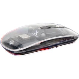 Produktabbildung SCX.design O24 transparente wireless multimode 2.4 Ghz Bluetooth® Maus mit Leuchtlogo SCX.design O24 transparente wireless multimode 2.4 Ghz Bluetooth® Maus mit Leuchtlogo
