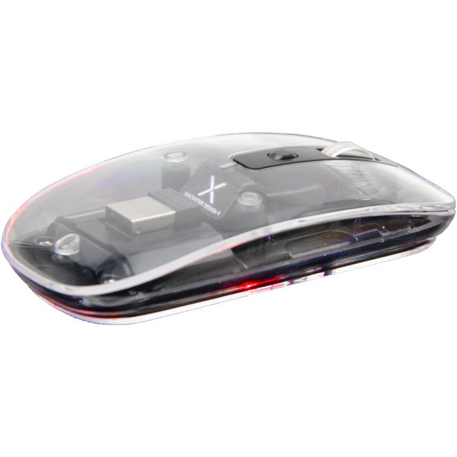 SCX.design O24 transparente wireless multimode 2.4 Ghz Bluetooth® Maus mit Leuchtlogo