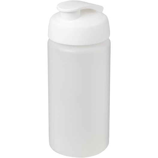 eine weiße kunststoffflasche mit einer kunststoffkappe Baseline® Plus grip 500 ml Sportflasche mit Klappdeckel (Bild 1)