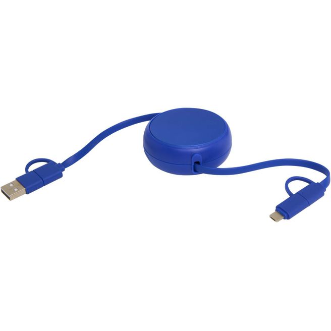 Produktabbildung Alasia 100 cm 5-in-1 Kabel aus recyceltem Kunststoff und Aluminium, einziehbar, für Datenübertragung und mit 45W Schnellladung Alasia 100 cm 5-in-1 Kabel aus recyceltem Kunststoff und Aluminium, einziehbar, für Datenübertragung und mit 45W Schnellladung