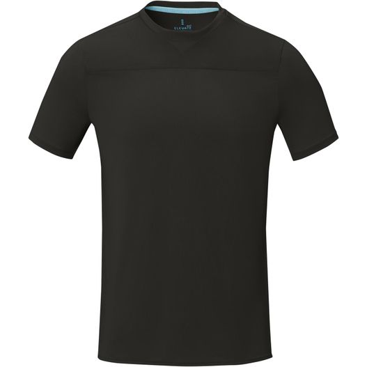 ein schwarzes hemd mit einem blauen streifen auf der brust Borax Cool Fit T-Shirt aus recyceltem GRS Material für Herren (Bild 1)