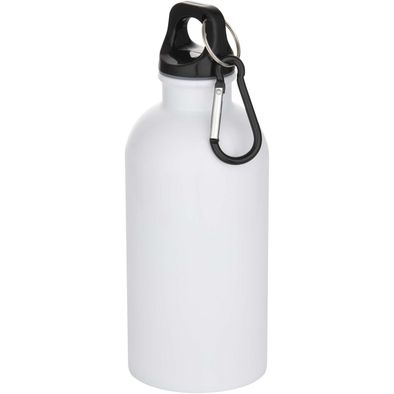 Produktabbildung Oregon 400 ml RSC-zertifizierte einwandige Sublimation Trinkflasche aus recyceltem Edelstahl mit Karabinerhaken Oregon 400 ml RSC-zertifizierte einwandige Sublimation Trinkflasche aus recyceltem Edelstahl mit Karabinerhaken