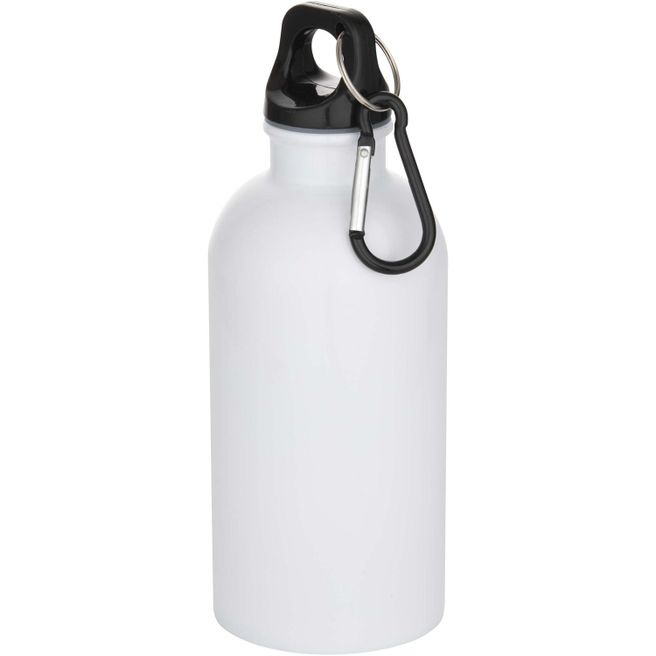 Produktabbildung Oregon 400 ml RSC-zertifizierte einwandige Sublimation Trinkflasche aus recyceltem Edelstahl mit Karabinerhaken Oregon 400 ml RSC-zertifizierte einwandige Sublimation Trinkflasche aus recyceltem Edelstahl mit Karabinerhaken