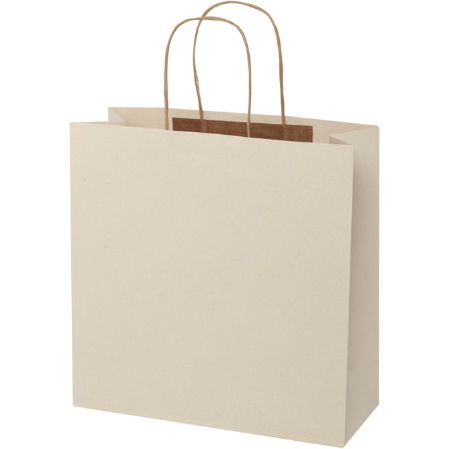 Produktabbildung Papiertüte 150 g/m² aus landwirtschaftlichen Reststoffen mit gedrehten Griffen – 31 × 12 × 31 cm Papiertüte 150 g/m² aus landwirtschaftlichen Reststoffen mit gedrehten Griffen – 31 × 12 × 31 cm
