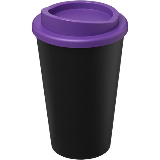 eine schwarze und lila tasse mit einem deckel Americano® Eco 350 ml recycelter Becher (Bild 1)