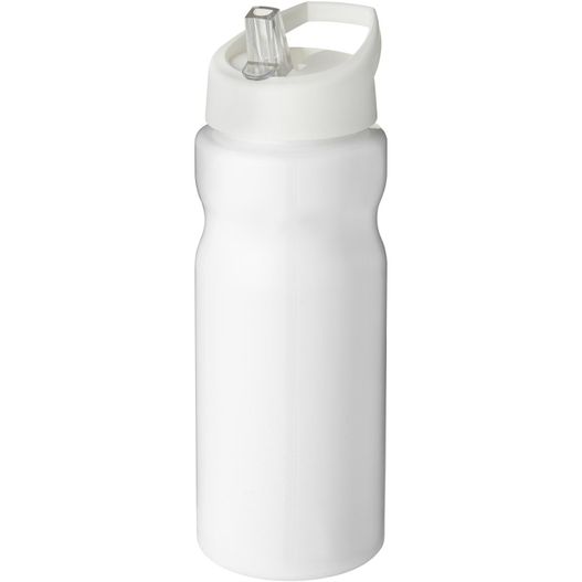 eine weiße wasserflasche mit einem stroh darin H2O Active® Base 650 ml Sportflasche mit Ausgussdeckel (Bild 1)