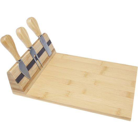 Produktabbildung Mancheg Bambus Käseplatte mit Besteck magnetisch Mancheg Bambus Käseplatte mit Besteck magnetisch (Bild 1)