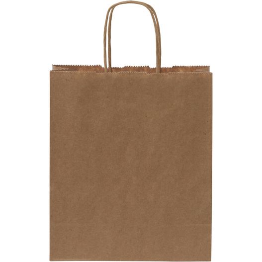 Kraftpapiertasche 80 g/m² mit gedrehten Griffen – 18 × 8 × 21 cm (Bild 1)