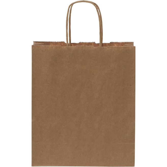 Kraftpapiertasche 80 g/m² mit gedrehten Griffen – 18 × 8 × 21 cm