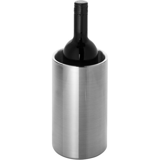 eine flasche wein in einem edelstahlhalter Cielo doppelwandiger Edelstahl-Weinkühler (Bild 1)
