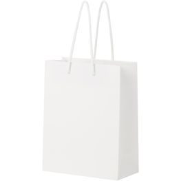 Handgefertigte 170 g/m² Integra-Papiertüte mit Kunststoffgriffen – 18 × 9 × 23 cm