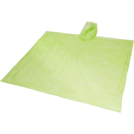 einen plastikbeutel mit einer bandrolle auf ihm Mayan Regenponcho mit Aufbewahrungstasche aus recyceltem Kunststoff (Bild 1)