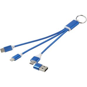 Metal 4-in-1 Ladekabel aus recyceltem Aluminium mit Schlüsselanhänger