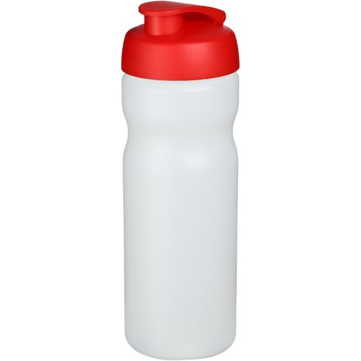 eine weiße und rote sportflasche mit rotem deckel Baseline® Plus 650 ml Sportflasche mit Klappdeckel (Bild 1)
