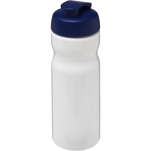 eine weiße und blaue sportflasche mit blauem deckel H2O Active® Base 650 ml Sportflasche mit Klappdeckel (Bild 1)