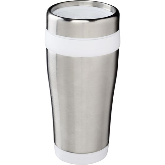 ein reisebecher aus edelstahl mit weißem deckel Elwood 410 ml Isolierbecher (Bild 1)