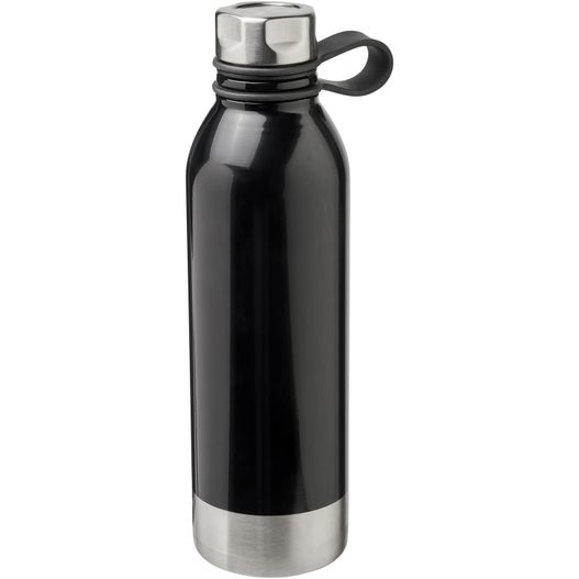 eine schwarze und silberne wasserflasche mit griff Perth 740 ml Sportflasche aus Edelstahl (Bild 1)