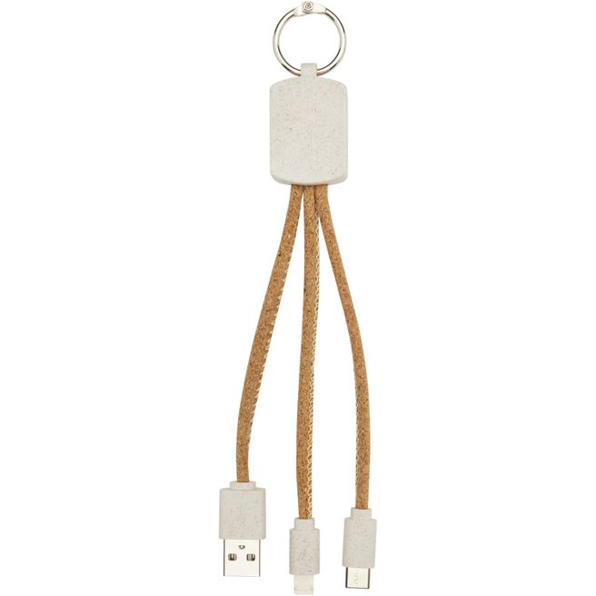 Bates Weizenstroh und Kork 3-in-1 Ladekabel