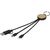 Tecta  6-in-1 Ladekabel mit Schlüsselring aus recyceltem Kunststoff und Bambus (Bild 2)
