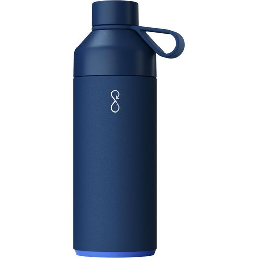 eine blaue wasserflasche mit griff auf weißem hintergrund Big Ocean Bottle 1 L vakuumisolierte Flasche (Bild 1)