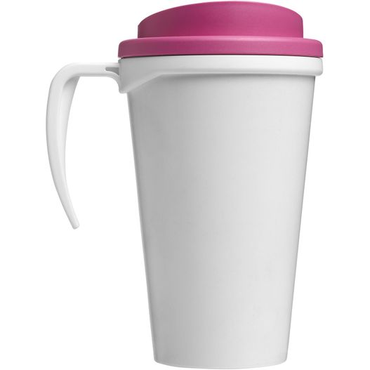 eine weiße tasse mit einem rosa deckel und griff Brite-Ameriano® Grande 350 ml Isolierbecher (Bild 1)