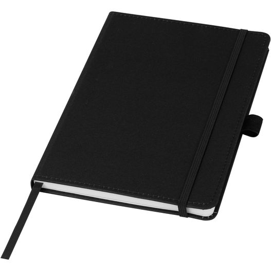 ein schwarzes notizbuch mit einem stift darüber Thalaasa Hardcover Notizbuch aus Ozean Kunststoff (Bild 1)