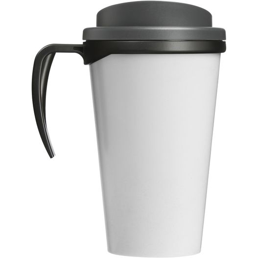 eine weiße tasse mit schwarzem deckel und griff Brite-Ameriano® Grande 350 ml Isolierbecher (Bild 1)