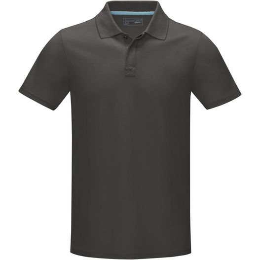 ein schwarzes poloshirt mit blauem kragen Graphite Poloshirt aus Bio-Baumwolle für Herren (Bild 1)