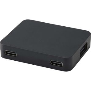 Gaia 4 Port USB Hub mit USB-A- und Typ-C-Ausgang und zwei Eingängen aus recyceltem Kunststoff