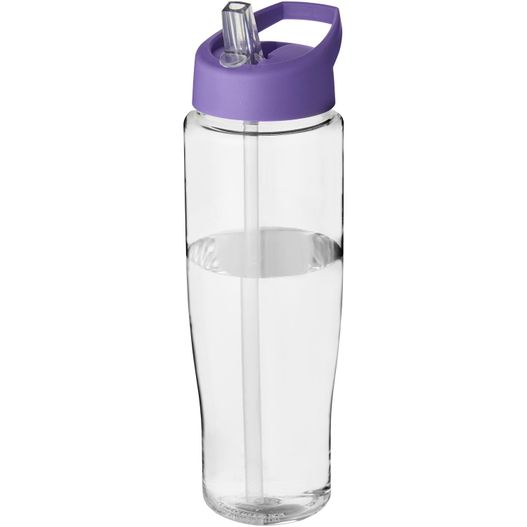 eine lila und klare wasserflasche mit einem stroh H2O Active® Tempo 700 ml Sportflasche mit Ausgussdeckel (Bild 1)