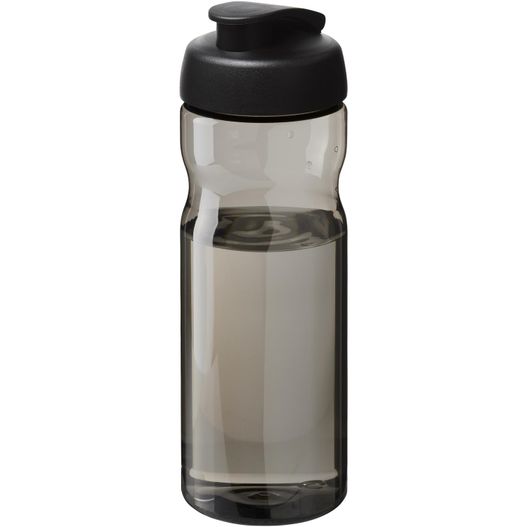 eine schwarze und weiße wasserflasche mit schwarzem deckel H2O Active® Eco Base 650 ml Sportflasche mit Klappdeckel (Bild 1)