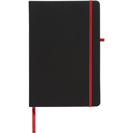 ein schwarzes notizbuch mit rotem trimm Noir A5 Notizbuch (Bild 1)