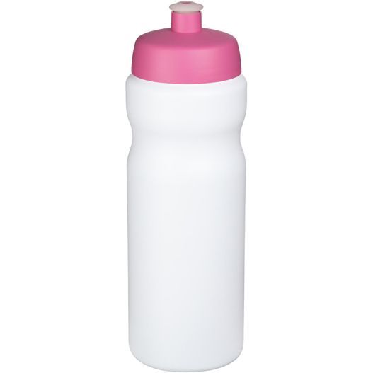 eine weiße und rosa sportflasche mit einem rosa deckel Baseline® Plus 650 ml Sportflasche (Bild 1)