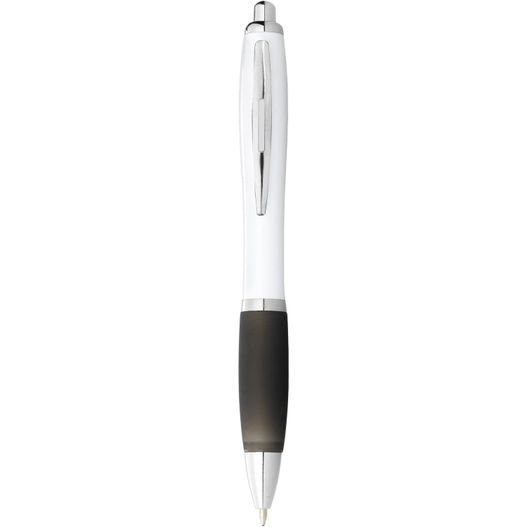 ein stift mit schwarzer spitze und weißem körper Nash Kugelschreiber weiß mit farbigem Griff (schwarze Mine) (Bild 1)