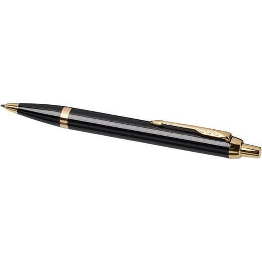 ein stift mit einem goldenen trimm und schwarzem körper Parker IM Kugelschreiber (blaue Mine) (Bild 1)