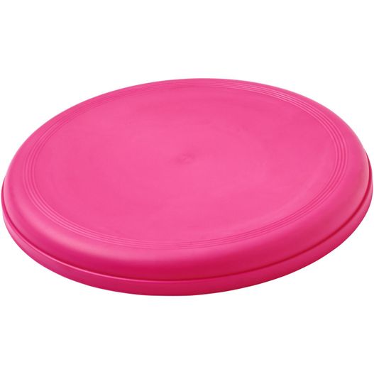 eine rosa frisbee, die auf einer weißen oberfläche sitzt Orbit Frisbee aus recyceltem Kunststoff (Bild 1)