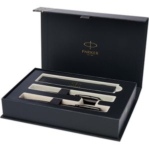 Parker IM achromatisches Kugelschreiber und Tintenroller Set mit Präsentbox (schwarze/blaue Mine)