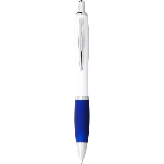 ein stift mit blauer spitze und einem weißen körper Nash Kugelschreiber weiß mit farbigem Griff (schwarze Mine) (Bild 1)